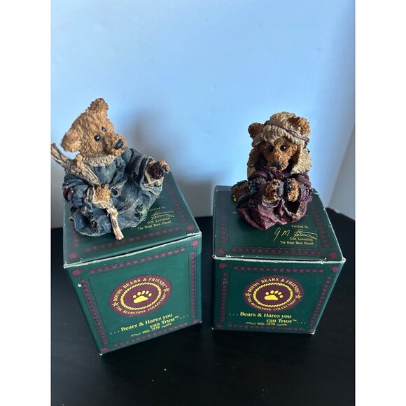 Boyds Bears & Friends Figurines Set X 2: Abigail & Head Bean Houncil Collectible - Picture 2 of 16